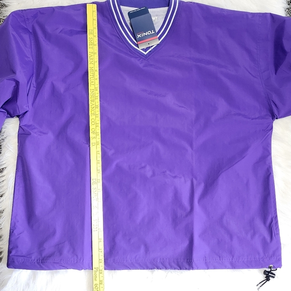 TONIX Teamwear V-Neck Nylon Windshirt Mens XL Purple Basketball Windbreaker NWT - Picture 12 of 16